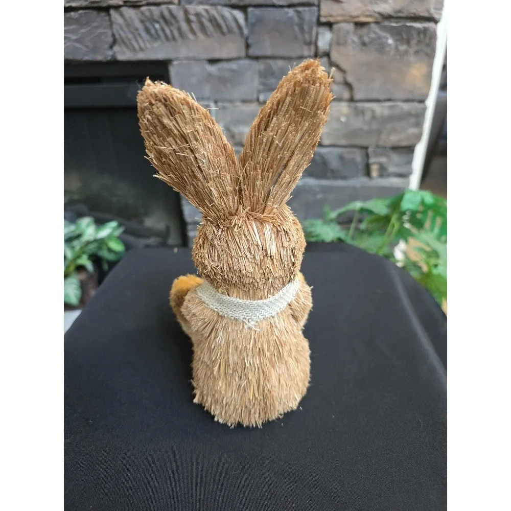 PIER 1 Easter Sisal Bunny Rabbit w/ pastel eggs Spring Shelf Decor 10